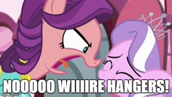 Size: 498x280 | Tagged: safe, diamond tiara, spoiled rich, crusaders of the lost mark, drama, equestria's worst mother, image macro, joan crawford, meme, mommy dearest, why