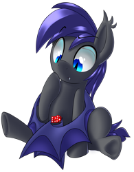 Size: 1459x1868 | Tagged: safe, artist:january3rd, oc, oc only, oc:au hasard, bat pony, pony, cute, dice, fangs, simple background, solo, transparent background, wing hold