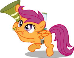 Size: 704x550 | Tagged: safe, artist:seahawk270, scootaloo, bloom and gloom, pest control gear, simple background, solo, transparent background, vector