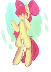 Size: 2149x3000 | Tagged: safe, artist:ruef, apple bloom, pony, semi-anthro, adorabloom, bipedal, cute, solo