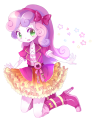 Size: 900x1157 | Tagged: safe, artist:weiliy, sweetie belle, equestria girls, clothes, high heels, skirt, solo