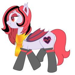 Size: 1800x1800 | Tagged: safe, artist:afterman, oc, oc only, oc:arrhythmia, bat pony, pony, clothes, scarf, solo, stockings