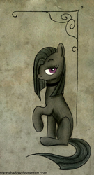 Size: 450x836 | Tagged: safe, artist:foxinshadow, marble pie, earth pony, pony, choker, female, lonely inky, mare, sitting, solo