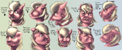 Size: 2300x950 | Tagged: safe, artist:mindmendereoin, big macintosh, earth pony, pony, facial expressions, faic, male, semi-realistic, solo, stallion