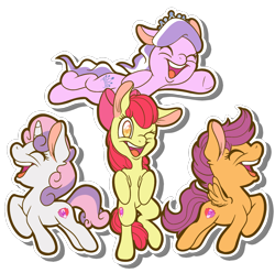 Size: 1260x1250 | Tagged: safe, artist:snowzahedghog, apple bloom, diamond tiara, scootaloo, sweetie belle, crusaders of the lost mark, cutie mark, cutie mark crusaders, the cmc's cutie marks