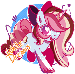 Size: 700x688 | Tagged: safe, artist:xwhitedreamsx, oc, oc only, oc:neigh-apolitan, bow, commission, hair bow, simple background, solo, transparent background