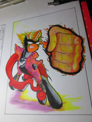 Size: 774x1032 | Tagged: safe, artist:aerostoner, ponified, the wonderful 101, traditional art, wonder red