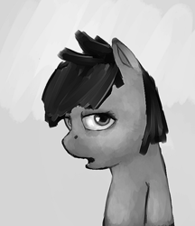 Size: 606x700 | Tagged: safe, artist:starfirebrony, gray, imagination, sad, solo