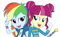 Size: 5039x3150 | Tagged: safe, artist:mixiepie, majorette, rainbow dash, equestria girls, friendship games, absurd resolution, background human, baton, canterlot high, chs rally song, clothes, cute, dashabetes, feminism, fist pump, gloves, open mouth, paint tool sai, school spirit, shirt, simple background, sweatshirt, t-shirt, transparent background, upper body, vector, wondercolts, wristband