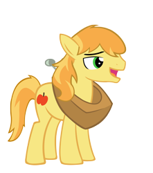 Size: 4000x4521 | Tagged: safe, artist:sofunnyguy, braeburn, pony, horse collar, missing accessory, simple background, smiling, solo, transparent background