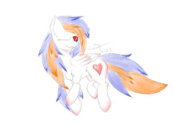 Size: 1024x768 | Tagged: safe, artist:rednorth, oc, oc only, oc:ocean bird, pony, bedroom eyes, cute, female, heart, long mane, looking at you, mare, multicolored hair, smiling, solo, traditional art, watercolor painting, wink