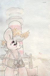 Size: 686x1036 | Tagged: safe, artist:slightlyshade, daring do, solo, traditional art, vacation