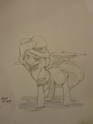 Size: 768x1024 | Tagged: safe, artist:koyoimitsuki, derpibooru import, daring do, monochrome, solo