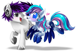 Size: 2938x2042 | Tagged: safe, artist:centchi, oc, oc only, pegasus, pony, female, flying, headphones, male, mare, simple background, stallion, transparent background