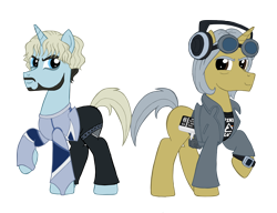 Size: 3414x2619 | Tagged: safe, artist:edcom02, artist:jmkplover, pony, unicorn, avengers: age of ultron, crossover, duality, duo, marvel, ponified, quicksilver (marvel comics), simple background, transparent background, x-men