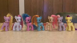 Size: 1280x724 | Tagged: safe, artist:gotbunny, bon bon (g1), bright eyes, clover (g1), melody, patch (g1), starlight (g1), sweetheart, g1, my little pony tales, custom, g1 to g4, generation leap, toy