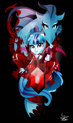 Size: 600x1010 | Tagged: safe, artist:ii-art, sonata dusk, siren, equestria girls, solo, watermark