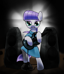 Size: 1400x1600 | Tagged: safe, artist:hoyeechun, maud pie, pony, bipedal, guitar, rock, solo