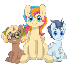 Size: 1280x1155 | Tagged: safe, oc, oc only, oc:copper chip, oc:golden gates, oc:silver span, babscon, babscon mascots