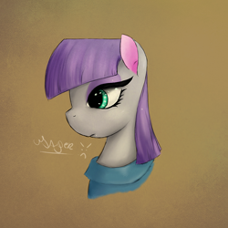 Size: 1000x1000 | Tagged: safe, artist:usager, maud pie, earth pony, pony, clothes, female, gray coat, mare, purple mane, solo