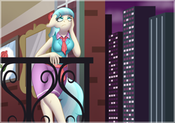 Size: 4961x3508 | Tagged: safe, artist:scramjet747, coco pommel, anthro, made in manehattan, clothes, frown, skirt, solo