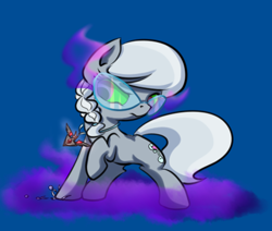 Size: 430x365 | Tagged: safe, artist:alazak, silver spoon, alicorn amulet, dark magic, evil, implied diamond tiara, magic, solo