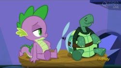 Size: 1661x929 | Tagged: safe, screencap, spike, tank, dragon, tanks for the memories, sassy, twins