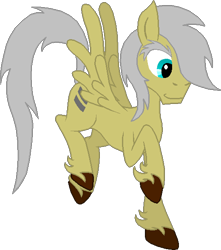 Size: 520x587 | Tagged: safe, artist:rexlupin, oc, oc only, oc:equal oddity, pegasus, pony, equal cutie mark, eyebrows, flying, grey hair, male, simple background, solo, stallion, transparent background, unshorn fetlocks