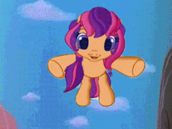 Size: 285x213 | Tagged: safe, edit, edited screencap, screencap, scootaloo, pony, g3.5, animated, explosion, implied death, solo