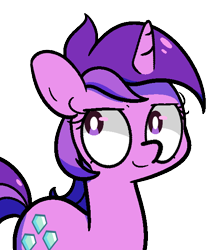 Size: 500x600 | Tagged: safe, artist:turtlefarminguy, amethyst star, sparkler, pony, unicorn, female, mare, simple background, smiling, solo, transparent background