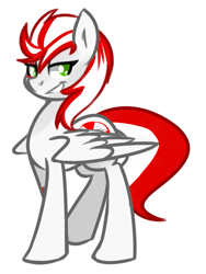 Size: 839x1118 | Tagged: artist needed, safe, oc, oc only, oc:peppermint snap, pegasus, pony, female, mare, peppermint snap, smirk, solo