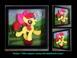 Size: 1280x958 | Tagged: safe, artist:the-paper-pony, apple bloom, craft, irl, photo, shadowbox, solo