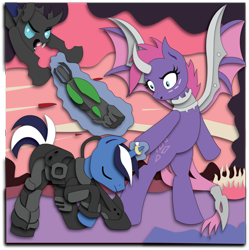 Size: 1868x1876 | Tagged: safe, artist:the-paper-pony, oc, oc only, changeling, commission, shadowbox