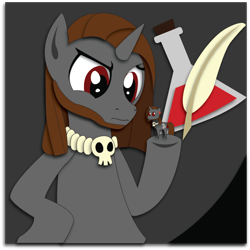 Size: 894x894 | Tagged: safe, artist:the-paper-pony, oc, oc only, oc:sulphur bane, commission, shadowbox, solo