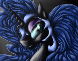 Size: 900x700 | Tagged: safe, artist:silvy-fret, nightmare moon, alicorn, pony, female, gradient background, mare, solo