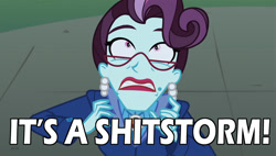 Size: 845x480 | Tagged: safe, screencap, principal abacus cinch, equestria girls, friendship games, image macro, looking up, meme, reaction image, shitstorm, solo, vulgar