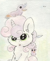 Size: 681x831 | Tagged: safe, artist:slightlyshade, derpibooru import, sweetie belle, cute, traditional art