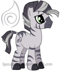 Size: 534x634 | Tagged: safe, artist:ipandacakes, oc, oc only, oc:kokoto, zebra, offspring, parent:unnamed oc, parent:zecora, parents:canon x oc, solo, watermark