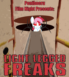 Size: 889x1000 | Tagged: safe, oc, oc only, oc:flicker, eight legged freaks, ponibooru film night