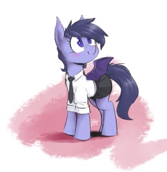 Size: 879x909 | Tagged: safe, artist:yeendip, oc, oc only, oc:moon rock, bat pony, pony, clothes, skirt, solo