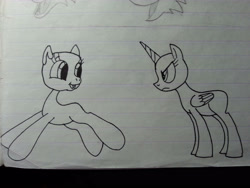 Size: 2828x2121 | Tagged: safe, artist:colossalstinker, oc, alicorn, pony, g3.5, alicorn oc, base, irl, lined paper, photo, traditional art