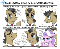 Size: 1260x1024 | Tagged: safe, artist:rocketp0ne, diamond tiara, filthy rich, blushing, dilf, doing loving things, horsebando, husbando, meme, messy mane, shipping denied