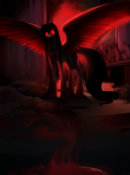 Size: 1655x2223 | Tagged: safe, artist:oblivionheart13, oc, oc only, dark, glowing eyes, solo