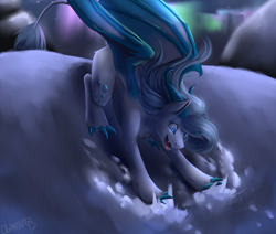 Size: 1280x1085 | Tagged: safe, artist:oblivionheart13, oc, oc only, original species, snow, solo