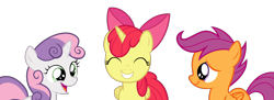 Size: 2200x800 | Tagged: safe, artist:tizerfiction, apple bloom, scootaloo, sweetie belle, alicorn, pony, bloomicorn, cutie mark crusaders, race swap, simple background, transparent background, vector