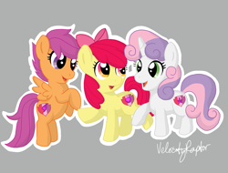 Size: 6000x4550 | Tagged: safe, artist:velocityraptor, apple bloom, scootaloo, sweetie belle, earth pony, pegasus, pony, unicorn, crusaders of the lost mark, absurd resolution, cutie mark, cutie mark crusaders, filly, the cmc's cutie marks