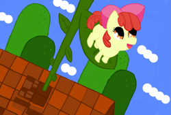 Size: 1105x745 | Tagged: safe, artist:zztfox, derpibooru import, apple bloom, solo, super mario bros.