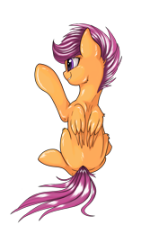 Size: 4962x7020 | Tagged: safe, artist:yellowrobin, scootaloo, absurd resolution, digital art, simple background, solo, transparent background, waving