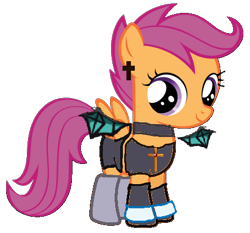 Size: 445x415 | Tagged: safe, artist:themushroomvestal, scootaloo, clothes, cosplay, luste teuber, rosenkreuzstilette