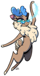 Size: 1593x2995 | Tagged: safe, artist:gray--day, velvet reindeer, deer, reindeer, them's fightin' herds, community related, rearing, solo, sunglasses